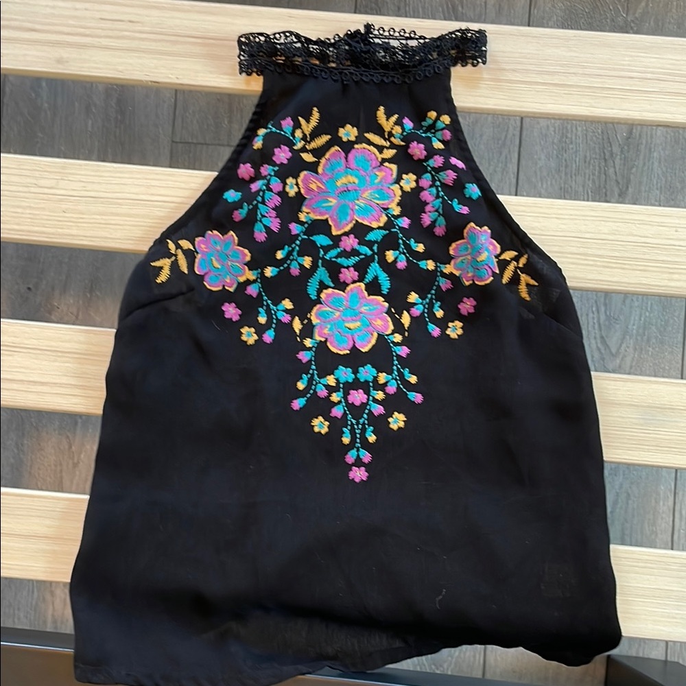 About A Girl Black Embellished Tank Top